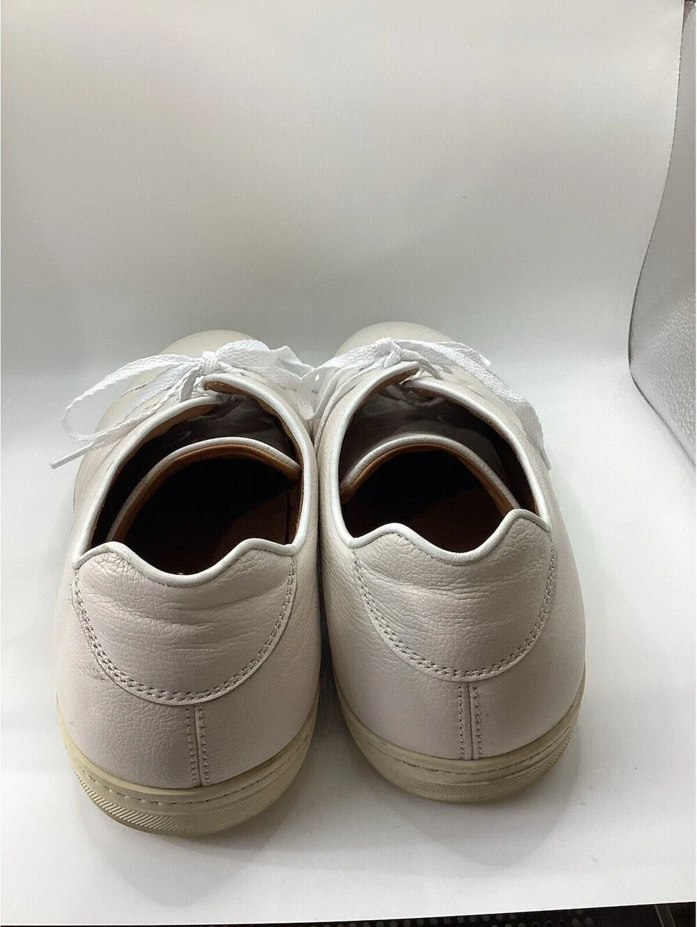 Mezzanine 1968 Men’s White Leather Lace Up Shoes Size 10.5M Made In Spain